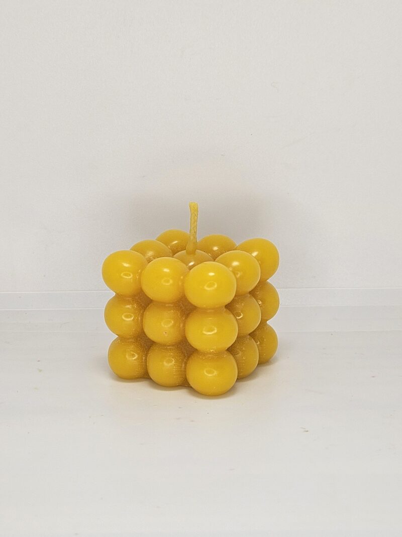 Sviečka z včelieho vosku: kocka bublinková 3,5 cm x 3,5 cm
