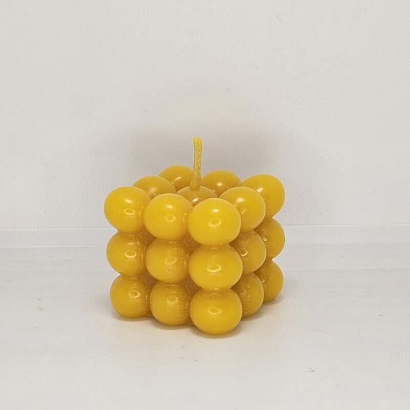 Sviečka z včelieho vosku: kocka bublinková 3,5 cm x 3,5 cm